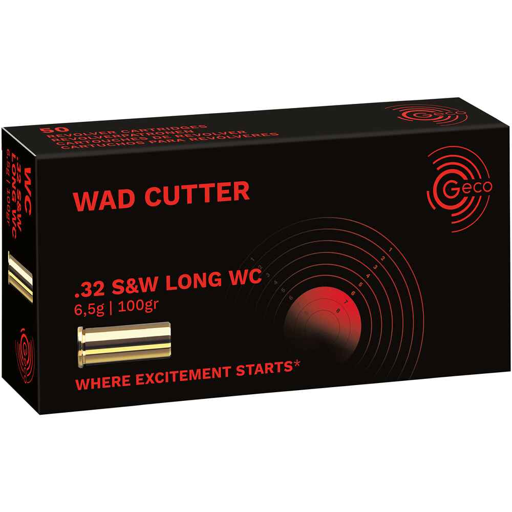 .32 S&W long WC Blei Wadcutter 6,48/100grs., Geco
