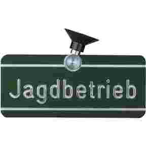 Car sign, "Jagdbetrieb" (hunting operation) click, Dr. Gmünder