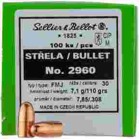 .308 (.30 mm carbine), 110 gr FMJ, Sellier & Bellot