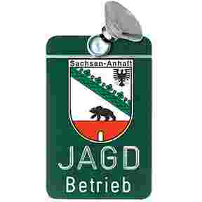 Car sign, "Jagdbetrieb" (hunting operation), Dr. Gmünder