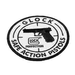 Autocollant sticker rond noir GLOCK SAFE ACTION PISTOLS PERFECTION 26 17 19 