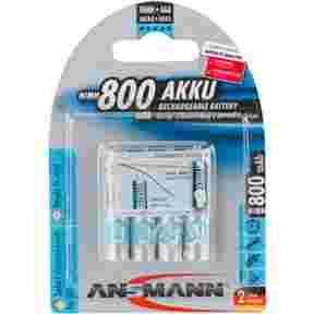 Akku NiMH Akku AAA/Micro 800mAh maxE, 4 Stück, Ansmann