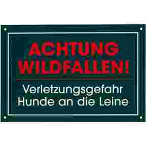 Warnschild – Achtung Wildfallen, Wald & Forst