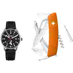 Set: Armbanduhr Rehbock und Jagdmesser SWIZA, Capra Watches